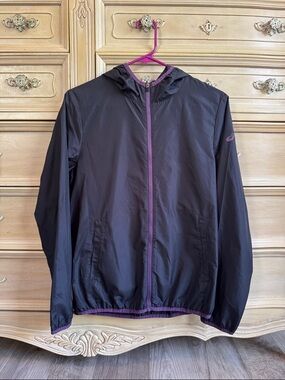 Asics Black Jacket with Purple Trim